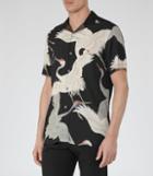 Reiss Gigi - Printed Cuban Collar Shirt In Black, Mens, Size Xs