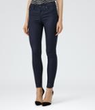 Reiss Stevie Coated - Womens Low-rise Skinny Jeans In Blue, Size 25