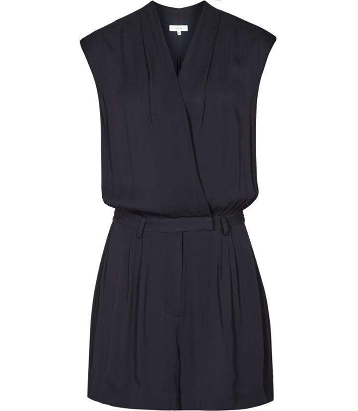 Reiss Louie - Womens Wrap Playsuit In Blue, Size 8