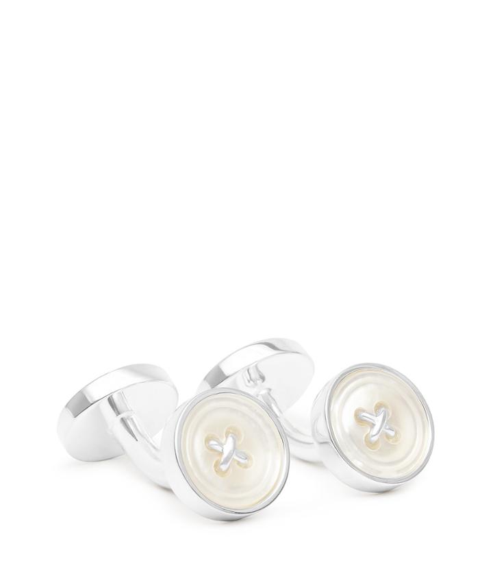 Reiss Falcon - Mens Button-effect Cufflinks In Brown, Size One Size