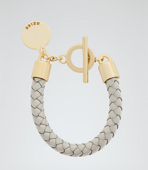 Reiss Frith Leather Weave Bracelet