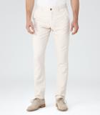 Reiss Buster - Cotton And Linen Trousers In Brown, Mens, Size 28