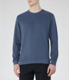 Reiss Fenton - Brushed Cotton Sweatshirt In Blue, Mens, Size L