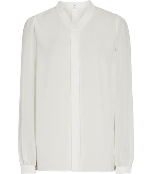 Reiss Quinn Plisse-detail Blouse