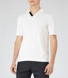 Reiss Capa - Open Collar Polo Shirt In White, Mens, Size Xs