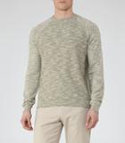 Reiss Martial - Contrast Weave Jumper In Green, Mens, Size Xs
