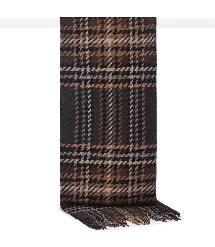 Reiss Sloane - Womens Houndstooth Wool Scarf In Grey, Size One Size