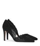 Reiss Dayton - Womens Laser-cut Court Shoes In Black, Size 4
