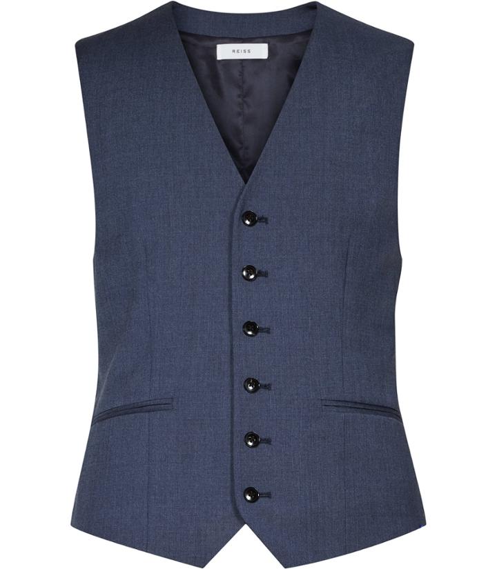 Reiss George W - Mens Slim-fit Waistcoat In Blue, Size 38