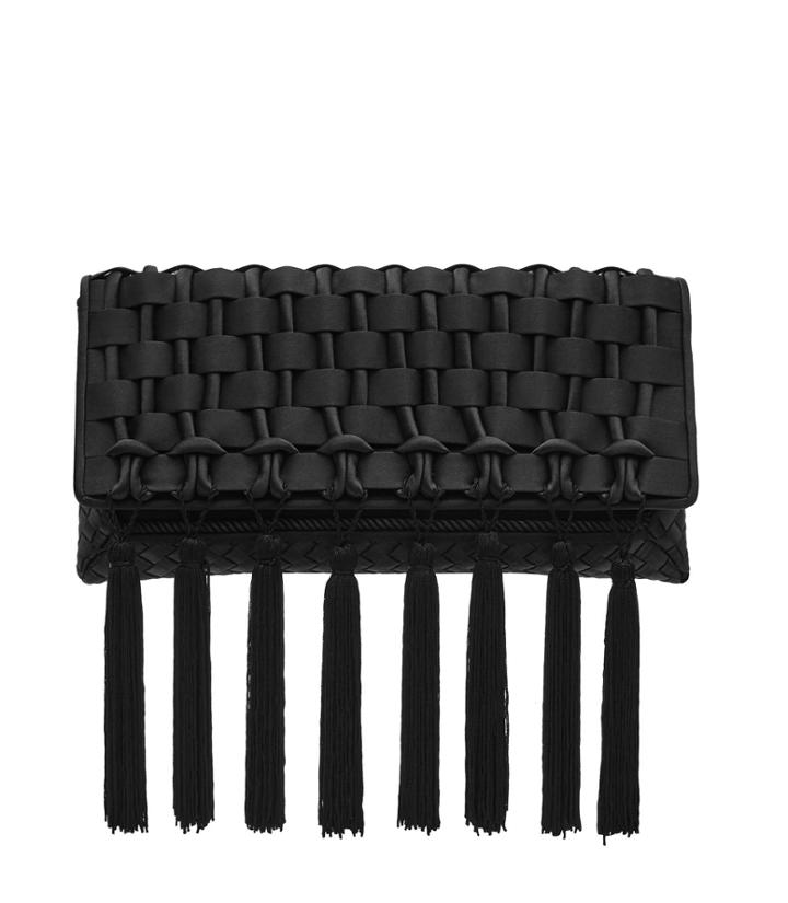 Reiss Belle - Womens Woven Satin Clutch In Black