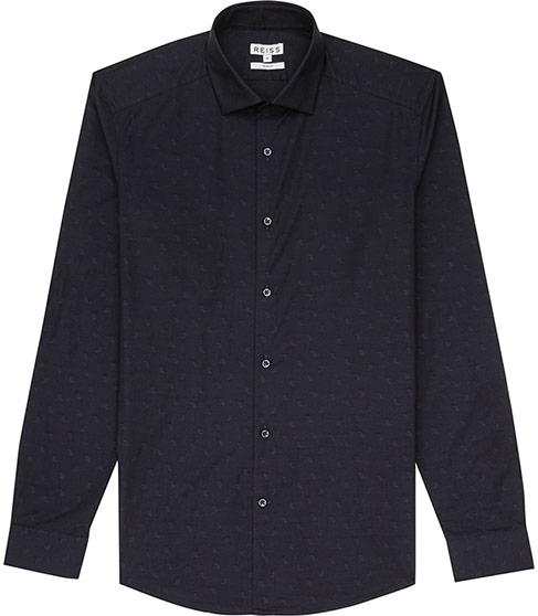 Reiss Cantona Printed Slim-fit Shirt