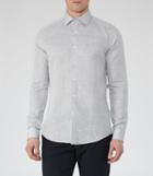 Reiss Patrice - Mens Cotton And Linen Shirt In Grey, Size Xs