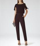 Reiss Turner - Womens Tie-sleeve Jumpsuit In Red, Size 4