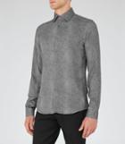 Reiss Temple - Mens Tonal Patterned Shirt In Grey, Size Xs