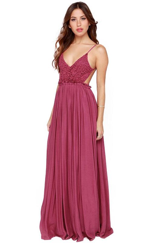 Romwe Spaghetti Strap Embroidered Pleated Dress