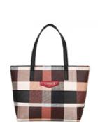 Romwe Patch Detail Checked Tote Bag