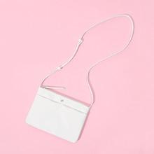 Romwe Double Pocket Front Crossbody Bag
