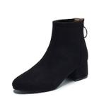 Romwe Back Zipper Decor Suede Boots