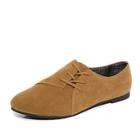 Romwe Oblique Lace-up Flats