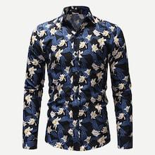 Romwe Guys Floral Print Shirt