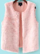 Romwe Faux Fur Pink Vest