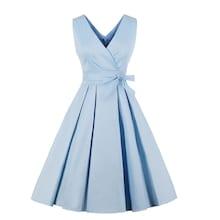 Romwe Solid V Neckline Belted Dress