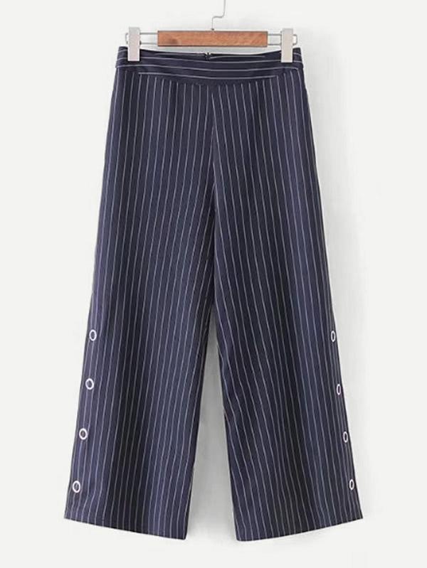 Romwe Grommet Side Striped Pants