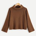 Romwe Rolled Neck Solid Chenille Jumper