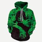 Romwe Guys Allover Leaf Print Hooded Sweatshirt