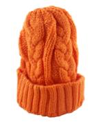 Romwe Woolen Orange Knitted Winter Hat