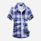 Romwe Men Plaid Shirt