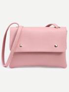 Romwe Pink Snap Button Closure Layered Flap Bag
