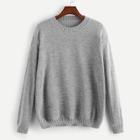 Romwe Solid Drop Shoulder Sweater