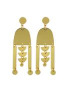 Romwe Gold New Sequined Tassel Earrings