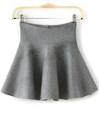 Romwe Flare Flouncing Grey Skirt