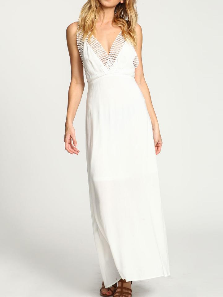 Romwe Crisscross-back Beach Dress