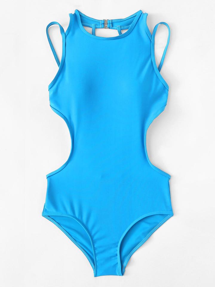 Romwe Caged Back Swimsuit