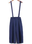 Romwe Strap Bell-bottomed Blue Jumpsuit