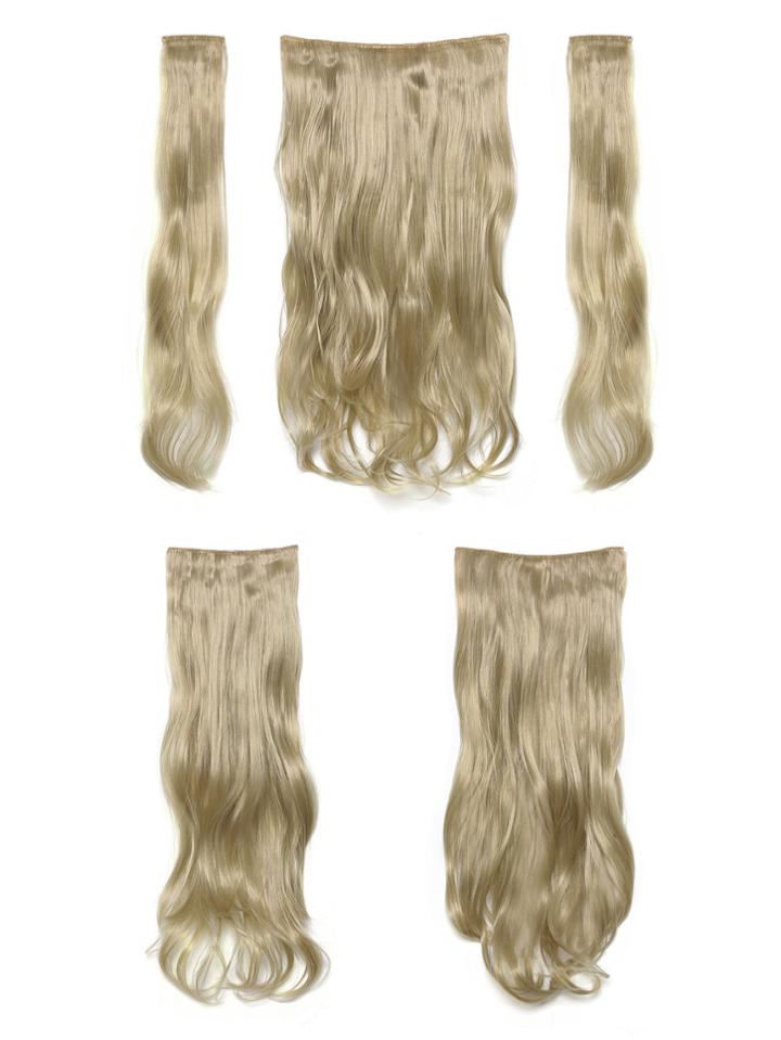 Romwe Light Golden Blonde Clip In Soft Wave Hair Extension 5pcs