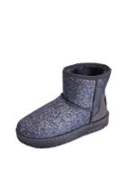 Romwe Glitter Faux Fur Lined Snow Boots