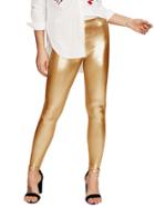 Romwe Metallic Elastic Waist Pants