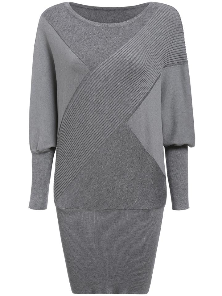 Romwe Long Sleeve Loose Sweater Dress