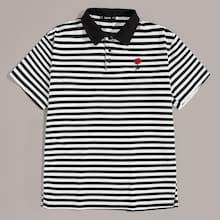 Romwe Guys Button Half-placket Embroidery Polo Shirt