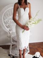 Romwe Sweetheart Neckline Lace Cami Dress - White