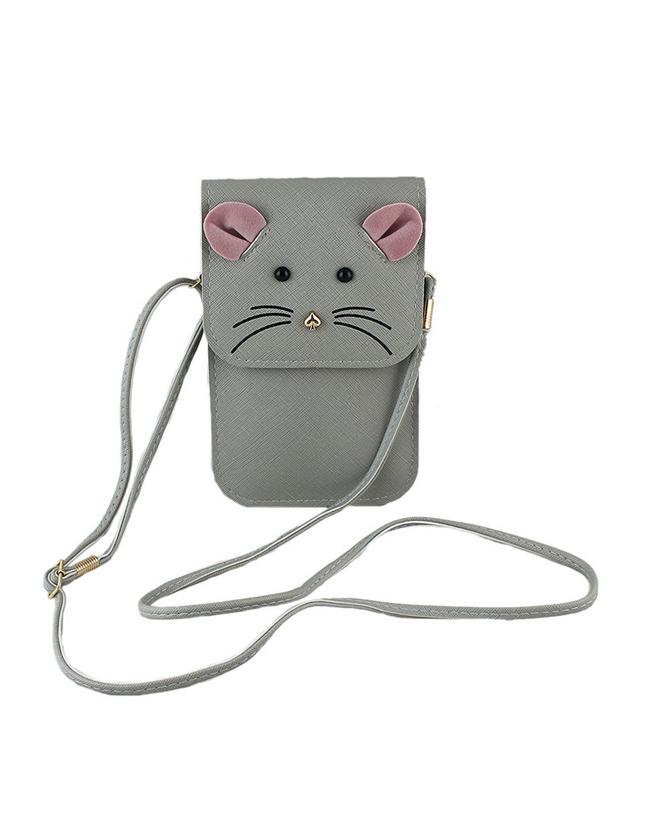 Romwe Gray Cute Cat Pattern Casual Purse