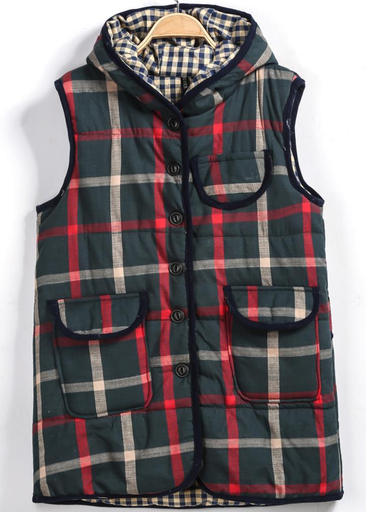 Romwe Hooded Button Pocket Sleeveless Vest