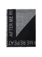 Romwe Frayed Trim Letter Tape Scarf