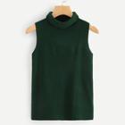 Romwe High Neck Sleeveless Jumper