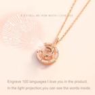 Romwe Round Pendant Light Projection Chain Necklace