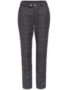 Romwe Gingham Woolen Straight Pant